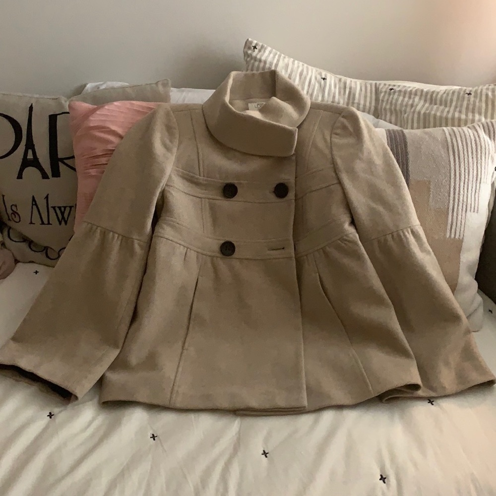Ann Taylor LOFT Beige Tweed Coat